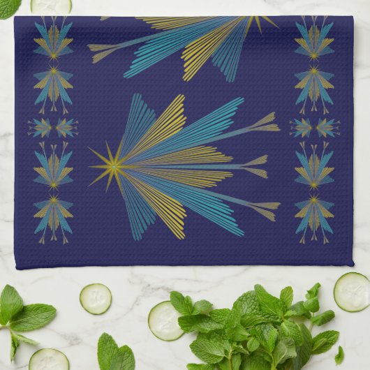 Fairy Stars Navy Kitchen Towel Theedoek (Gevouwen)