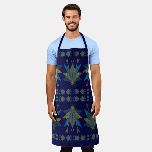 Fairy Stars Navy Large Apron Schort (Gedragen)