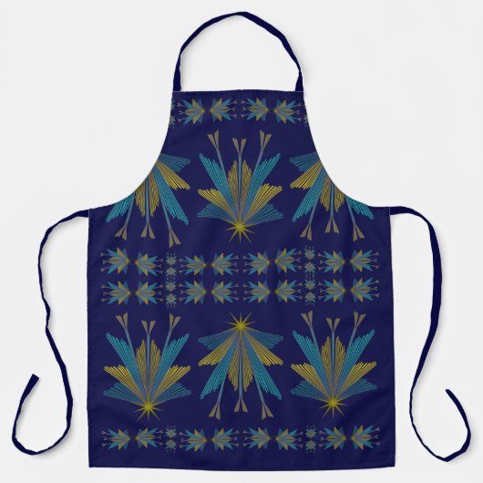 Fairy Stars Navy Large Apron Schort (Voorkant)