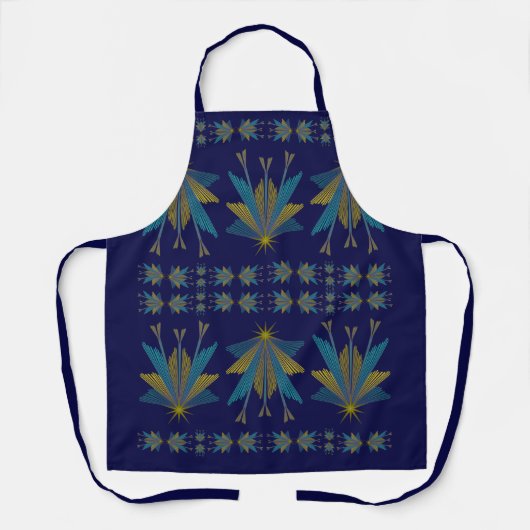Fairy Stars Navy Medium Apron Schort (Voorkant)