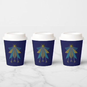 Fairy Stars Navy Paper Cups Papieren Bekers