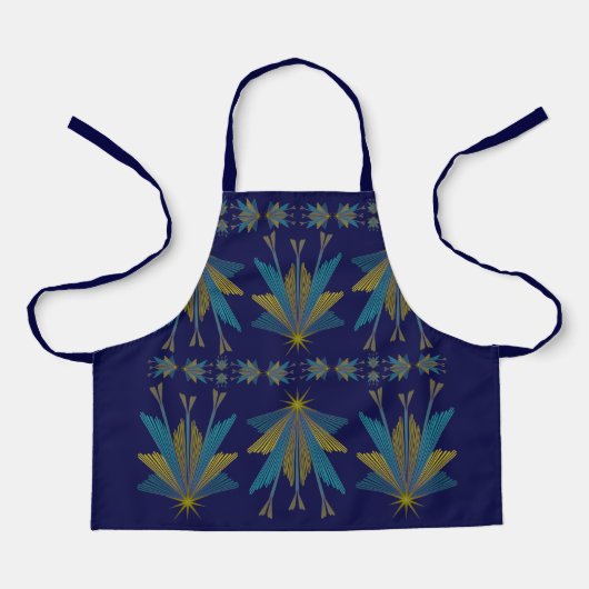 Fairy Stars Navy Small Apron Schort (Voorkant)