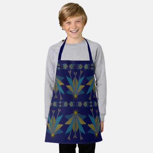 Fairy Stars Navy Small Apron Schort (Gedragen)