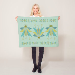 Fairy Stars Small Pistachio Fleece Blanket