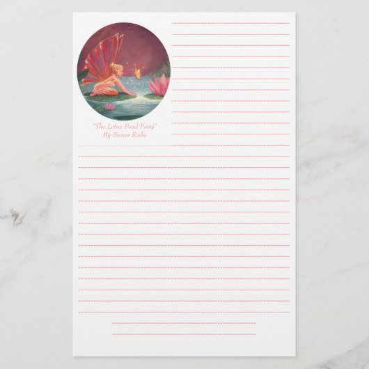 Fairy Stationery - "De Lotus Pond Fairy" Briefpapier (Voorkant)