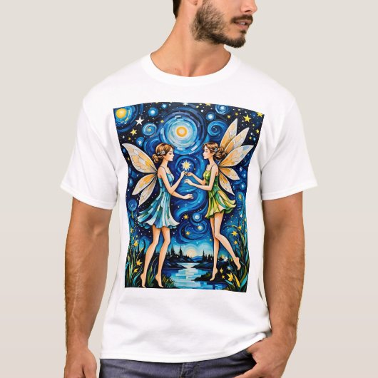 Fairy Sterrennacht Magic T Shirt Fantasy Esthetisc (Voorkant)