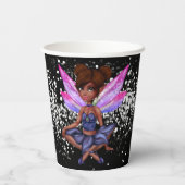 Fairy string licht afrikaans-amerikaans meisje zwa papieren bekers (Achterkant)