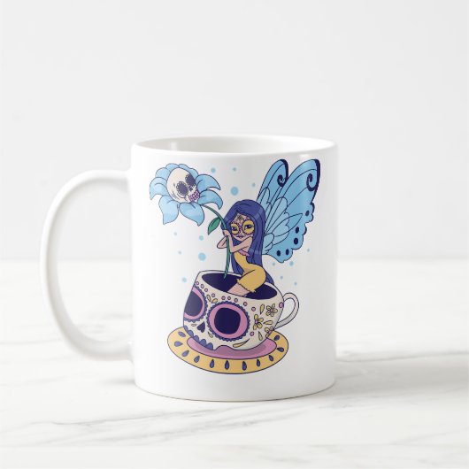 Fairy Sugar Skull Mug Butterfly Tea Pot Witch Magi Koffiemok (Links)