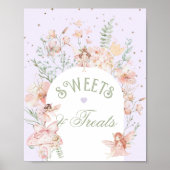 Fairy Sweets and treats Whimsical Purple Birthday Poster (Voorkant)