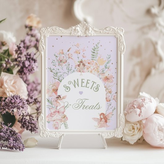Fairy Sweets and treats Whimsical Purple Birthday Poster