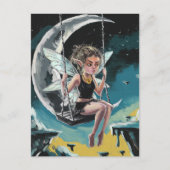Fairy Swinging van de maan Briefkaart (Voorkant)