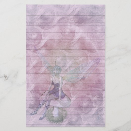 Fairy Swirl stationery-optionele lijnen Briefpapier (Voorkant)