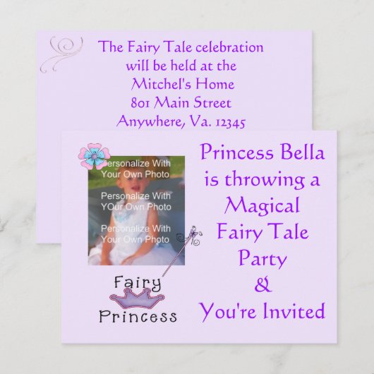 Fairy Tail Party Invitation Kaart (Voorkant / Achterkant)
