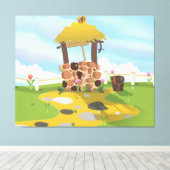 Fairy Tail Waterput en Emmer Canvas Afdruk (Insitu (Houten vloer))