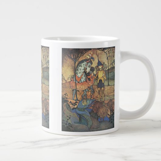  Fairy Tale, A Brave Knight and Dragon Grote Koffiekop (Rechts)