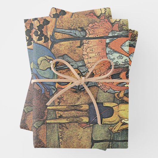  Fairy Tale, A Brave Knight and Dragon Inpakpapier Vel (In situ)