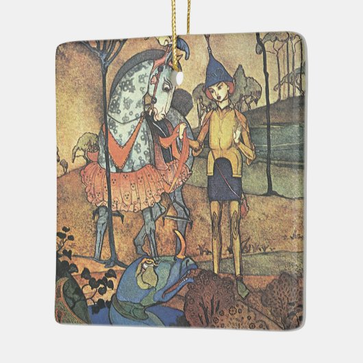  Fairy Tale, A Brave Knight and Dragon Keramisch Ornament (Links)