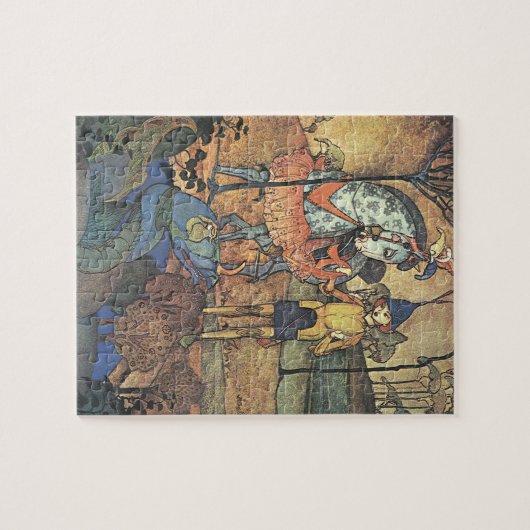  Fairy Tale, A Brave Knight and Dragon Legpuzzel (Horizontaal)