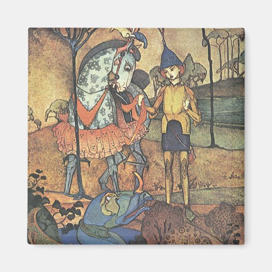  Fairy Tale, A Brave Knight and Dragon Magneet (Voorkant)
