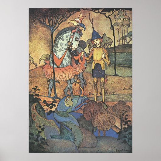  Fairy Tale, A Brave Knight and Dragon Poster (Voorkant)
