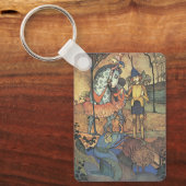  Fairy Tale, A Brave Knight and Dragon Sleutelhanger (Voorkant)