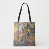  Fairy Tale, A Brave Knight and Dragon Tote Bag (Voorkant)