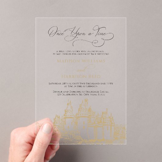 Fairy Tale Acryl Huwelijksuitnodiging Acryl Uitnodigingen (Insitu (Draagbaar))