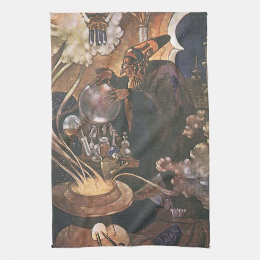 Fairy Tale, Aladdin en de Magic Lamp Theedoek (Verticaal)