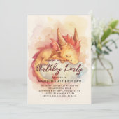 Fairy Tale Baby Dragon verjaardagsfeestje Kaart (Staand voorkant)