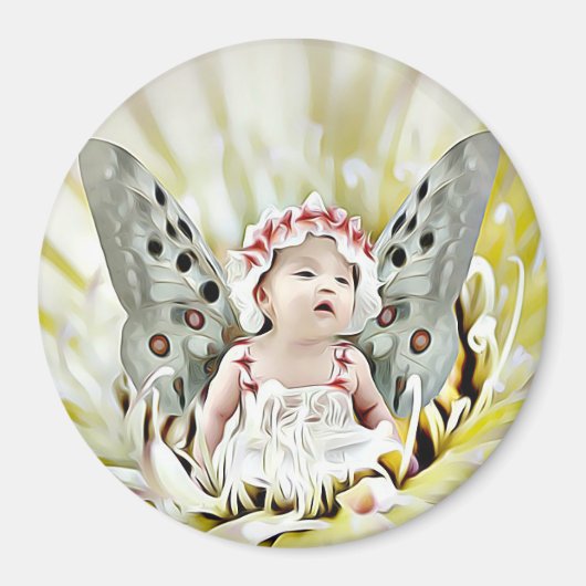 Fairy Tale Baby Girl met Wings Magnet (Voorkant)