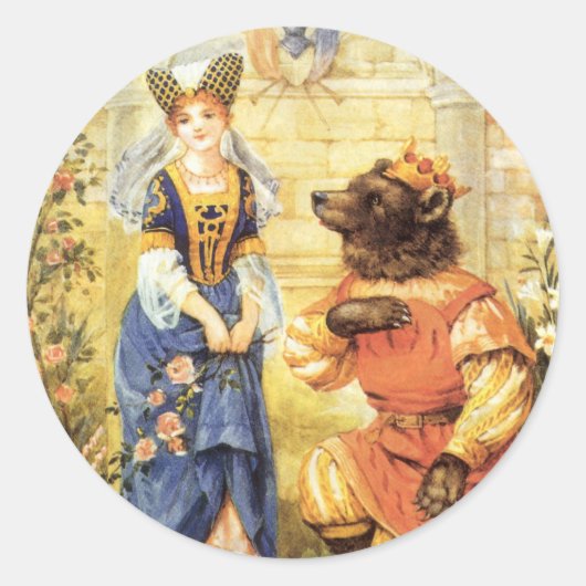  Fairy Tale, Beauty en het Beest Ronde Sticker (Voorkant)