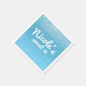 Fairy Tale Blue Glitter Sweet 16 Birthday Party Servetten (Hoek)