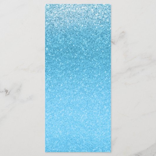 Fairy Tale Blue Glitter Sweet 16 Glam Party Menu (Achterkant)