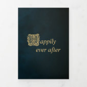 Fairy Tale Book Gold Emerald Magical Drieluik Uitnodiging (Cover)