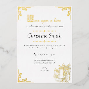 Fairy Tale Book ThMED Baby shower Folie Uitnodiging