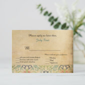 Fairy tale bruiloft RSVP kaartje (Staand voorkant)