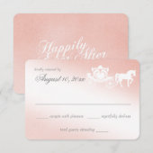 Fairy Tale Carriage Blush Pink Response Kaart (Voorkant / Achterkant)