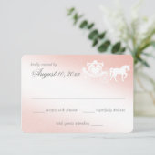 Fairy Tale Carriage Blush Pink Response Kaart (Staand voorkant)
