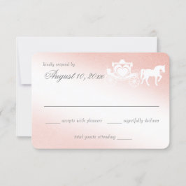 Fairy Tale Carriage Blush Pink Response Kaart