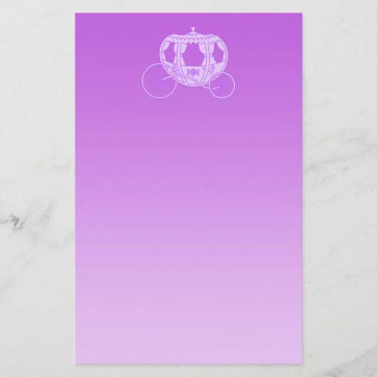 Fairy Tale Carriage in Paars. Briefpapier (Voorkant)