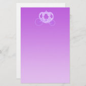 Fairy Tale Carriage in Paars. Briefpapier (Voorkant / Achterkant)