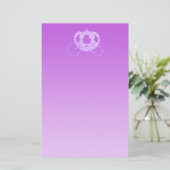 Fairy Tale Carriage in Paars. Briefpapier (Staand voorkant)