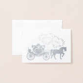 Fairy Tale Carriage nog lang en gelukkig bedankt Folie Kaarten (Voorkant met envelop)