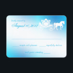 Fairy Tale Carriage Peacock Blue Respons RSVP Kaartje<br><div class="desc">Verhaalboek paard getrokken koets en harten ontwerp voor een betoverende sprookjeshuwelijk. Peacock blauwe antwoordkaart om onze huwelijksuitnodigingen te complimenteren.</div>