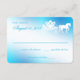 Fairy Tale Carriage Peacock Blue Respons RSVP Kaartje