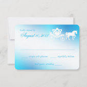 Fairy Tale Carriage Peacock Blue Respons RSVP Kaartje (Voorkant)