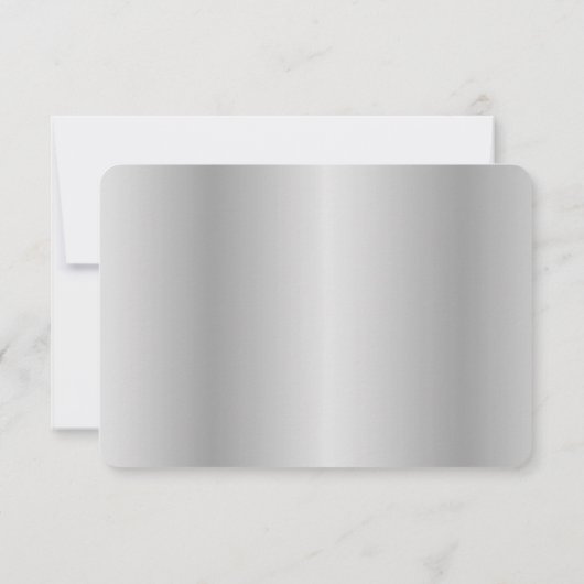 Fairy Tale Carriage Peacock Silver Response RSVP Kaartje (Achterkant)