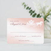 Fairy Tale Carriage Pink Response Kaart (Staand voorkant)