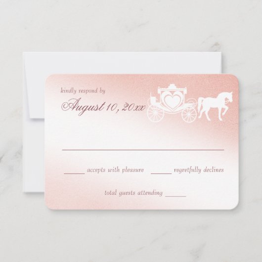 Fairy Tale Carriage Pink Response Kaart (Voorkant)