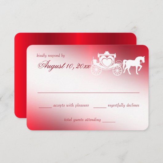 Fairy Tale Carriage Red Response Kaart (Voorkant / Achterkant)